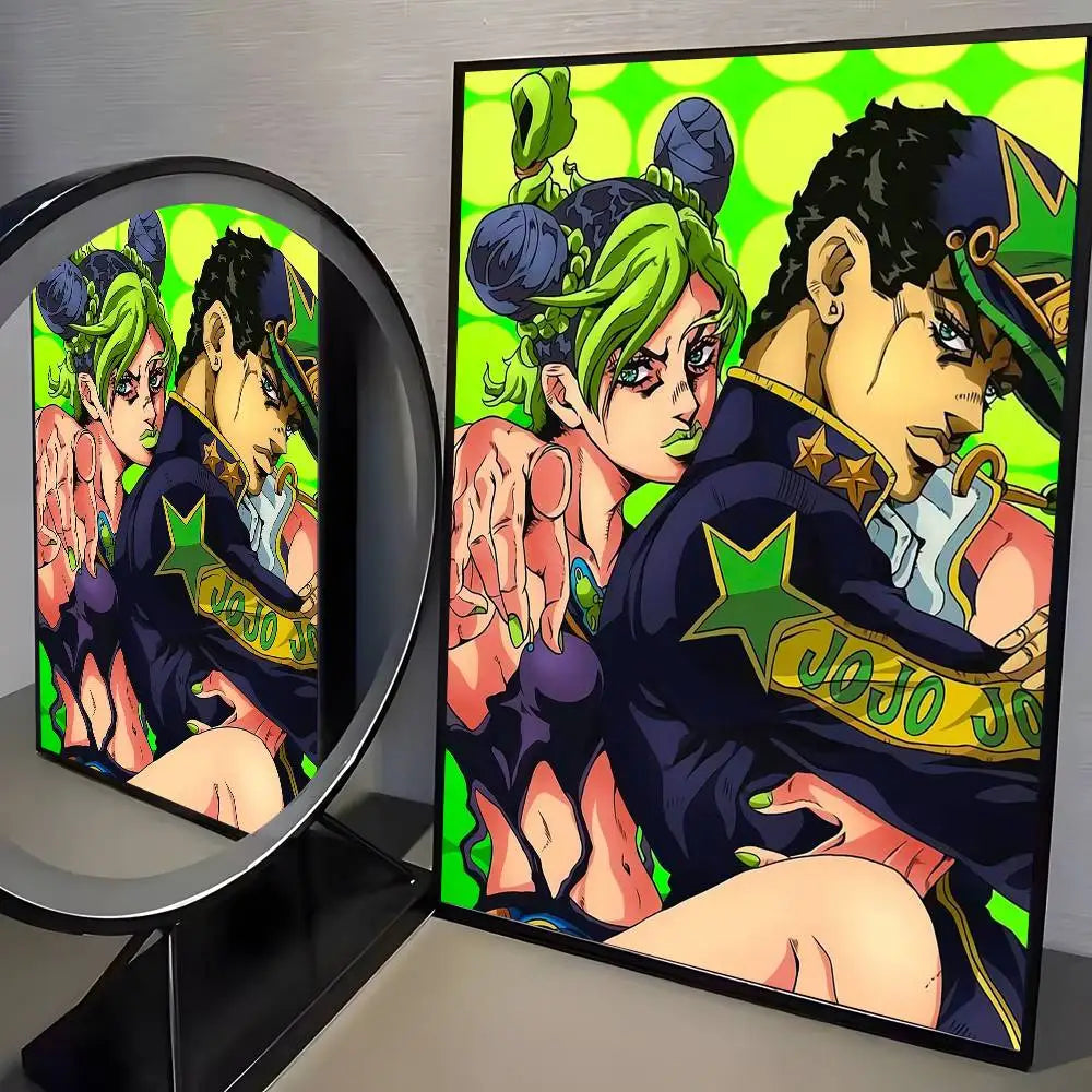 Anime JoJos Bizarre Adventure Retro poster art HD canvas advanced aesthetic Printing Paper Wall Art for Living Room Home Decor