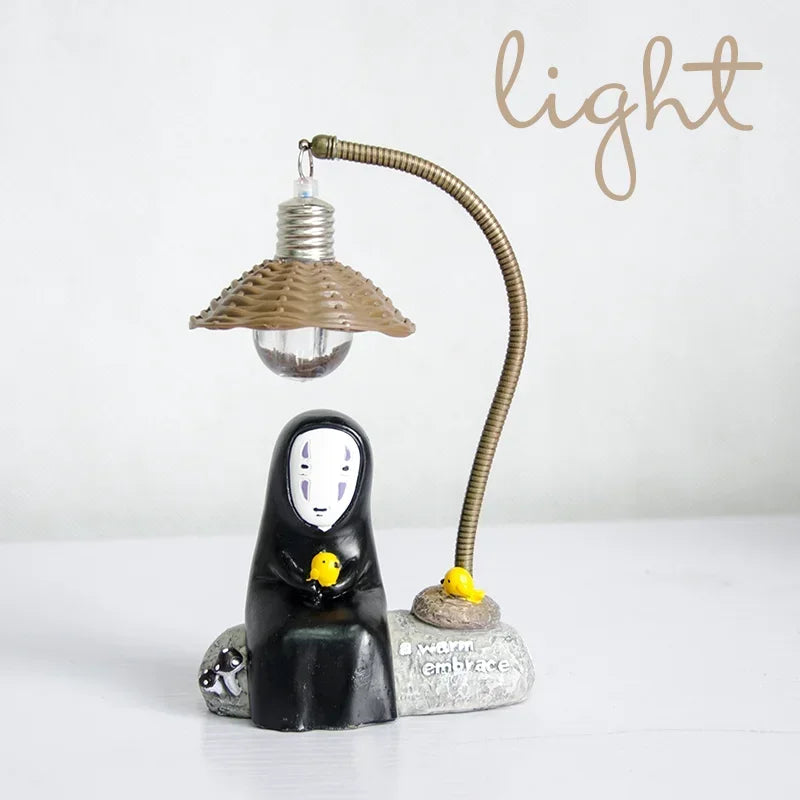 Cartoon Anime Faceless Male LED Small Desk Lamp Eye Protection Home Cute Totoro Desktop Decoration Birthday Gift