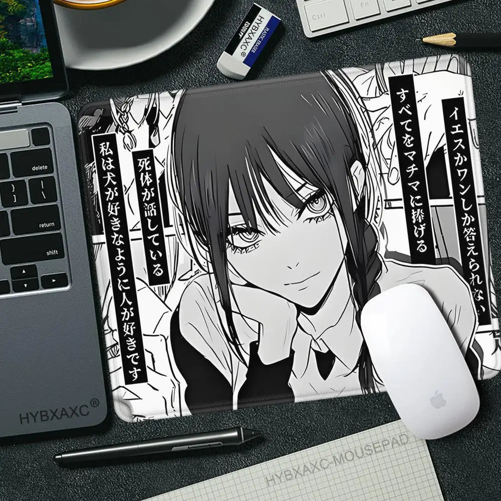 Makima Mousepad Small Office Computer Desk Mat Table Keyboard Chainsaw Man Mouse Pad Laptop Cushion Non-slip Deskpad Home Decor