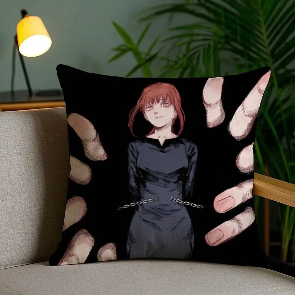 Hot comics Chainsaw Mans Pochita Pillow Case Custom Printed Brushed Fleece Pillow, Baby Skin-Touch, Eco-Friendly Dye-Sublimation