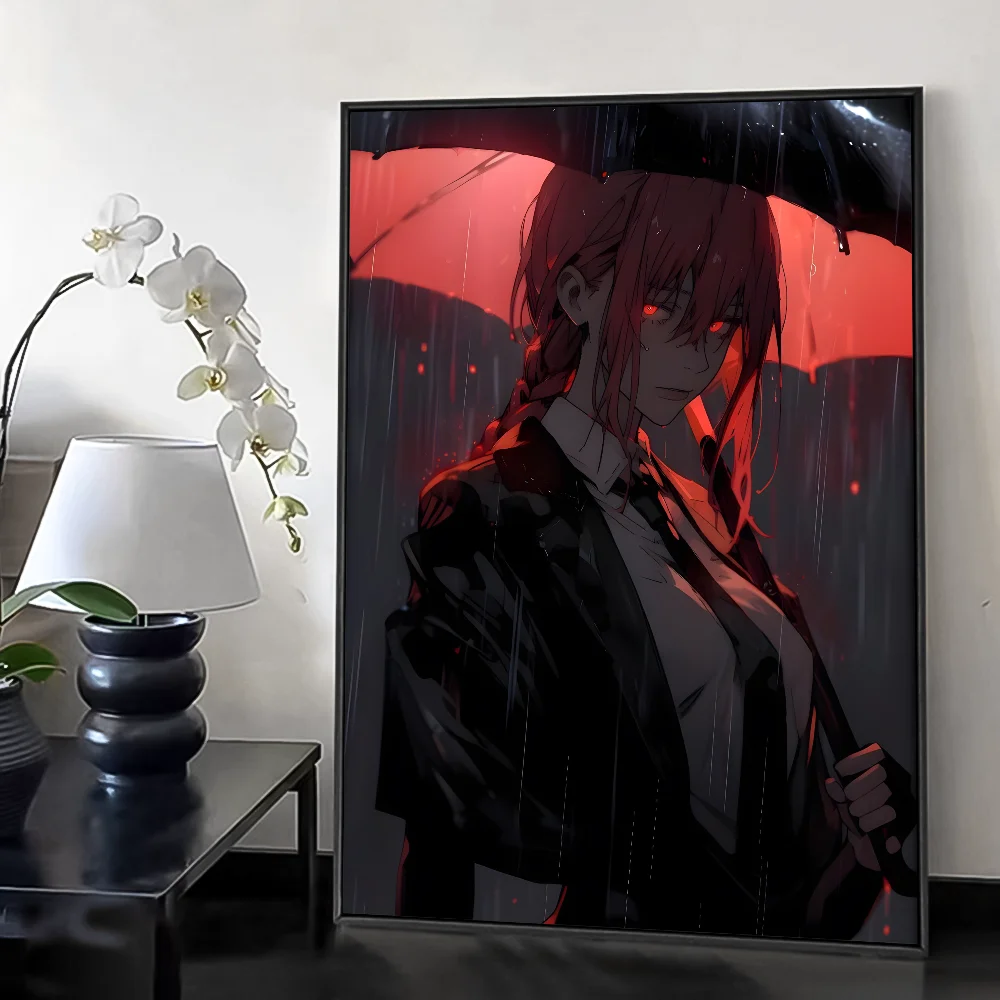 Makima Chainsaw Man Anime Poster HD art sticky wall waterproof home living room bedroom bar aesthetic decoration