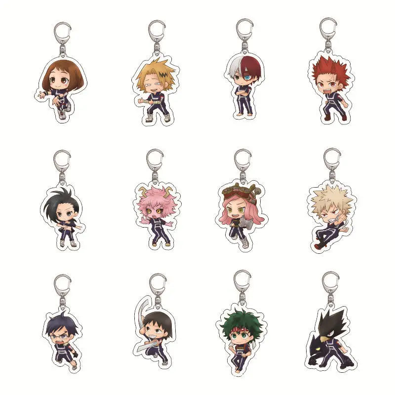 My Hero Academia Acrylic Keychain Izuku Midoriya Shoto Todoroki Anime Keychain Creative School Keychain Anime Accessories Cute
