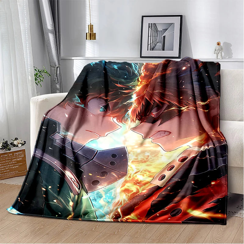 3D Cartoon My Hero Academia Deku Bakugou  Anime Blanket,Soft Throw Blanket for Home Bedroom Bed Sofa Travel Picnic Cover Kids