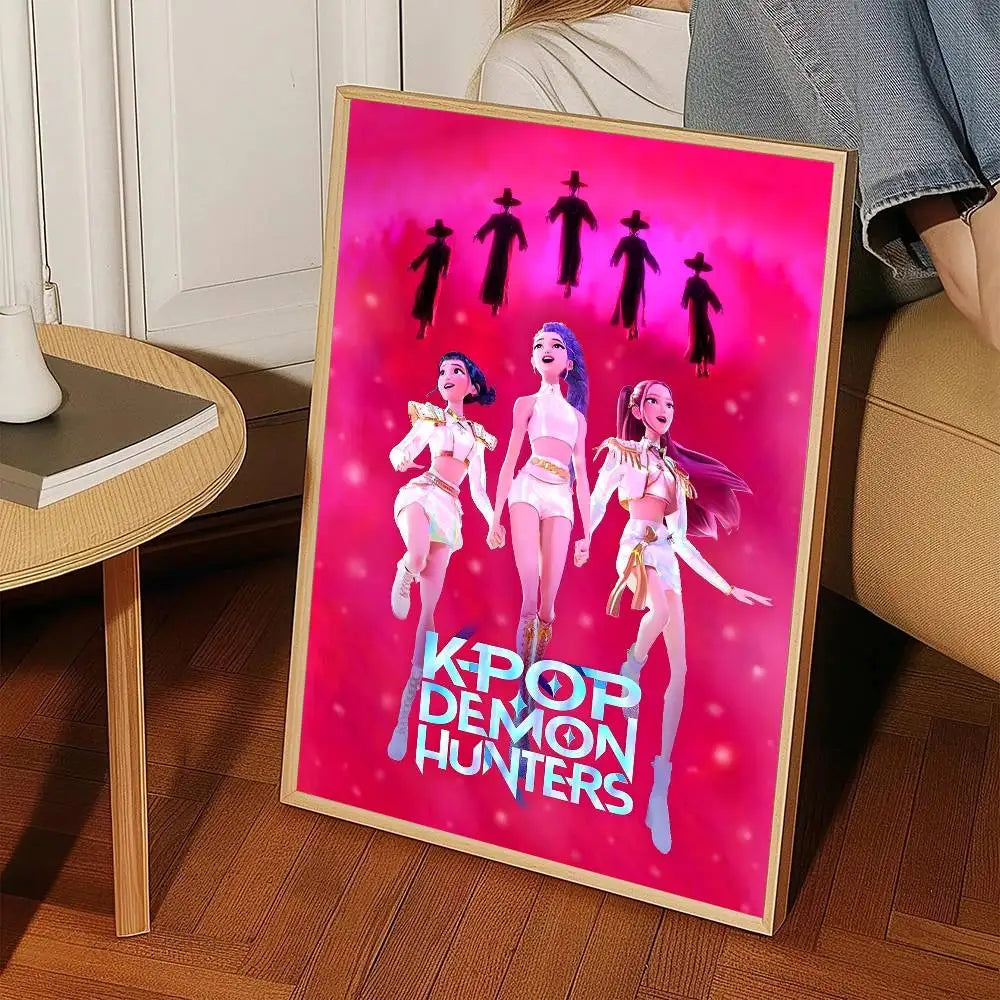 Anime Movie K-Pop D-Demon Hunters Poster High Quality Print Waterproof Wall Art Sticker For Bar Living Room Decor Gift
