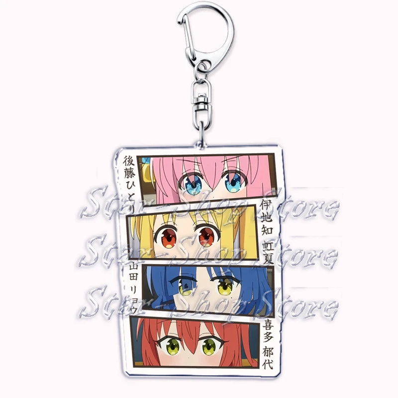 Cute Cartoon Anime Keychains for Accessories Bag Hitori Gotoh Nijika Ijichi Ryo Yamada Ikuyo Kita Keyring Jewelry Fans Gifts