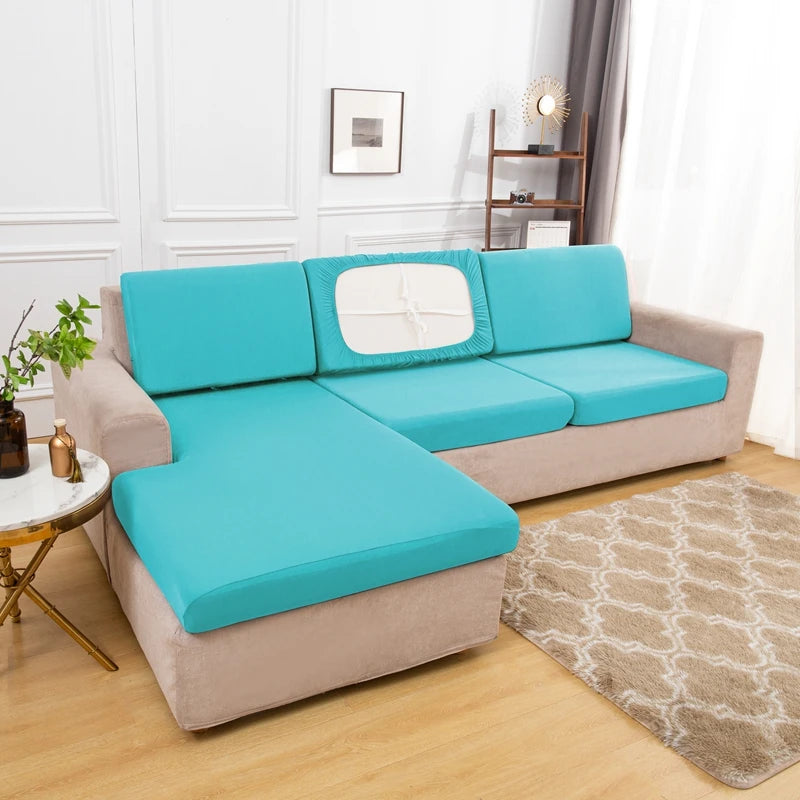 Elastic Sofa Seat Cushion Cover Spandex Polyester Sofa Cover for Living Room Washable Removable L Shape Corner Couch Protector