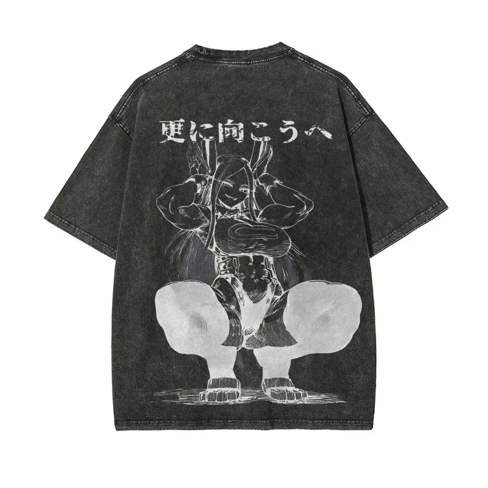 Mirko T Shirt My Hero Academia Men Acid Wash Anime Rabbit Hero Graphic Cotton Streetwear Plus Ultra Manga Vintage Tee Top