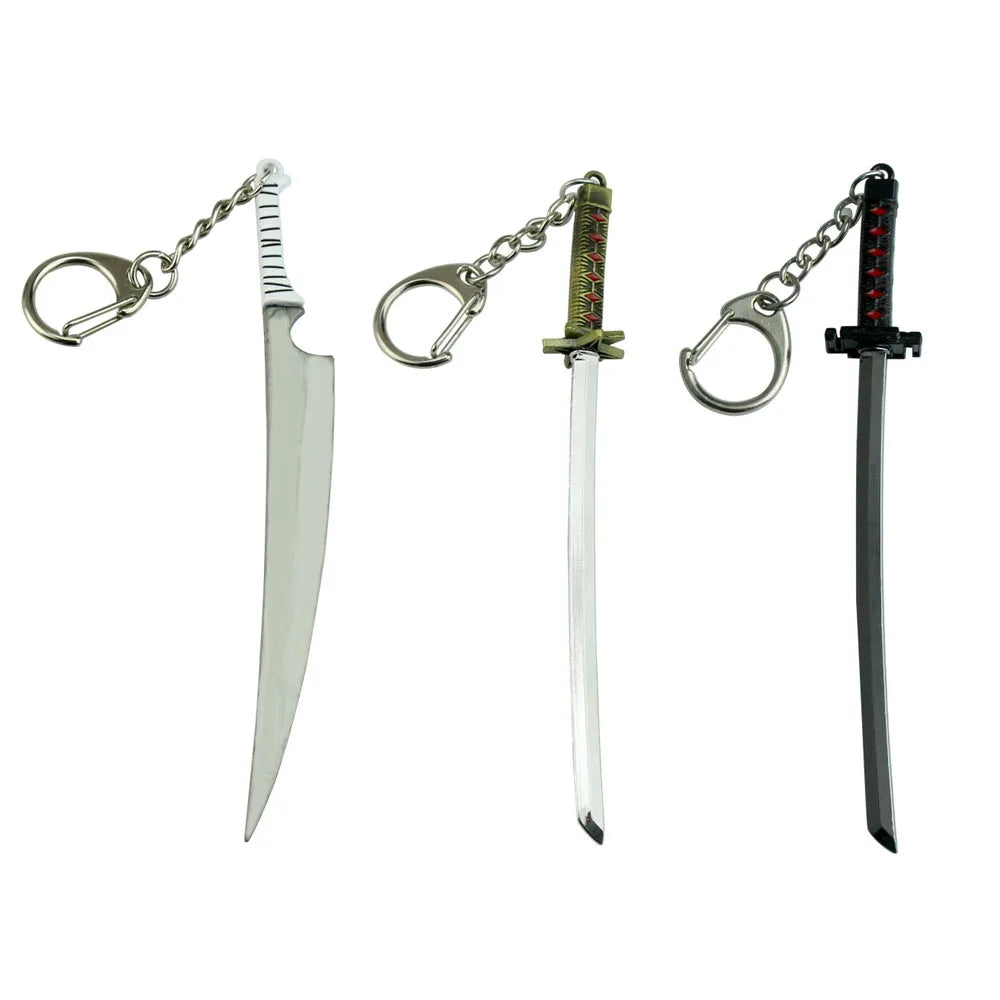 Anime Bleach Necklaces Zangetsu Zanpakutou Sword Key Chain Hitsugaya Toushirou Katana Weapon Keychains Accessories   ﻿
