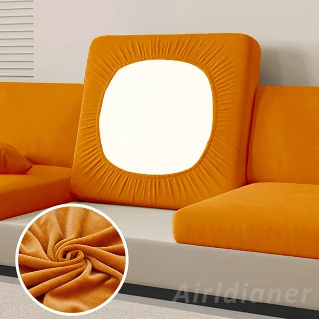 Super Soft Velvet Sofa Seat Cushion Cover For Living Room Thick Plush Sofa Covers Stretch L Shape Corner Armchair Sofa Slipcover