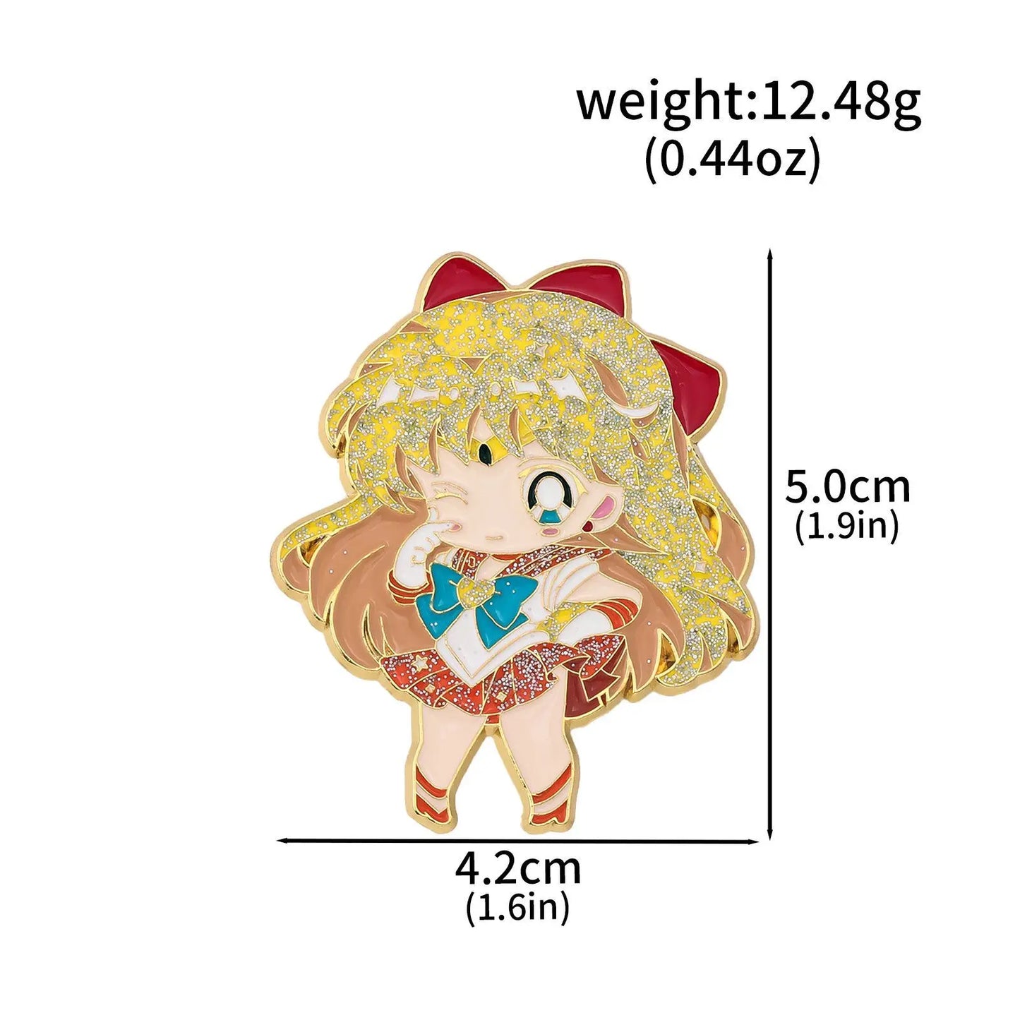 Anime Cartoon Moon Tsukino Usagi Enamel Keychain Necklace for Women Girl Magic Brooch Aino Minako Pin Cosplay Jewelry Gift