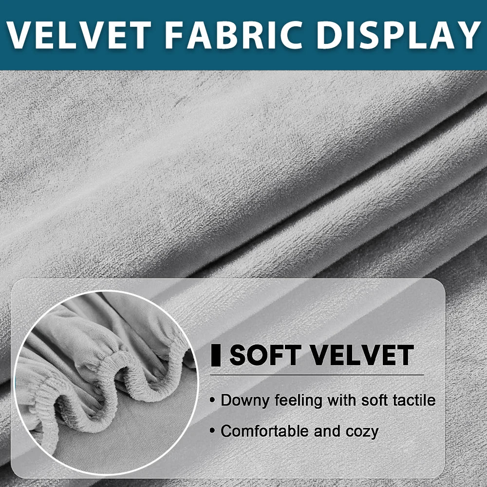 BRHUIXUE Velvet Sofa Cushion Covers for Living Room Plush Sofa Seat Cover Soft Stretch Sofas Couch Slipcover Furniture Protector
