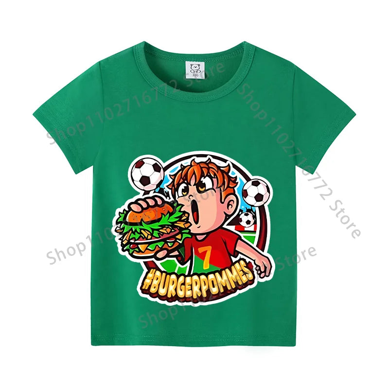 Burgerpommes Icrimax Kids T-shirt Children Clothes Boys Girls Cartoon Anime Graphic Print Clothing Fashion Cute Casual Tops Gift