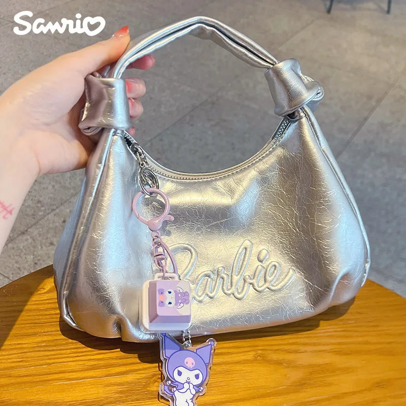 Genuine Sanrio Light Sound Press Button Stress Relief Keychain Adorable Bag Pendant Anime Figures Unique Gift For Friends Family