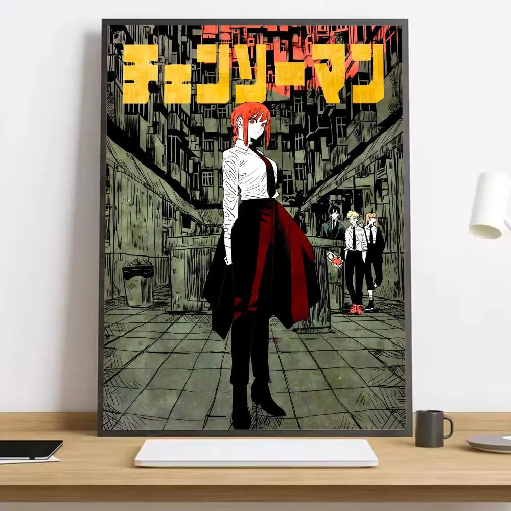 Makima Chainsaw Man Painting Calligraphy HD Canvas Poster living room bedroom bar aesthetic decoration