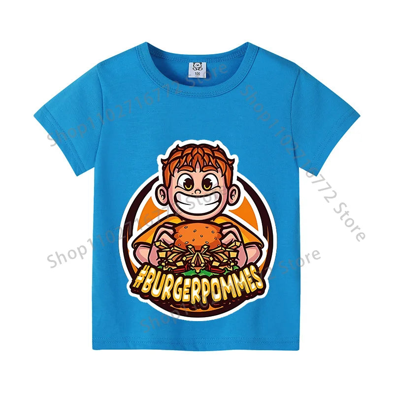Burgerpommes Icrimax Kids T-shirt Children Clothes Boys Girls Cartoon Anime Graphic Print Clothing Fashion Cute Casual Tops Gift