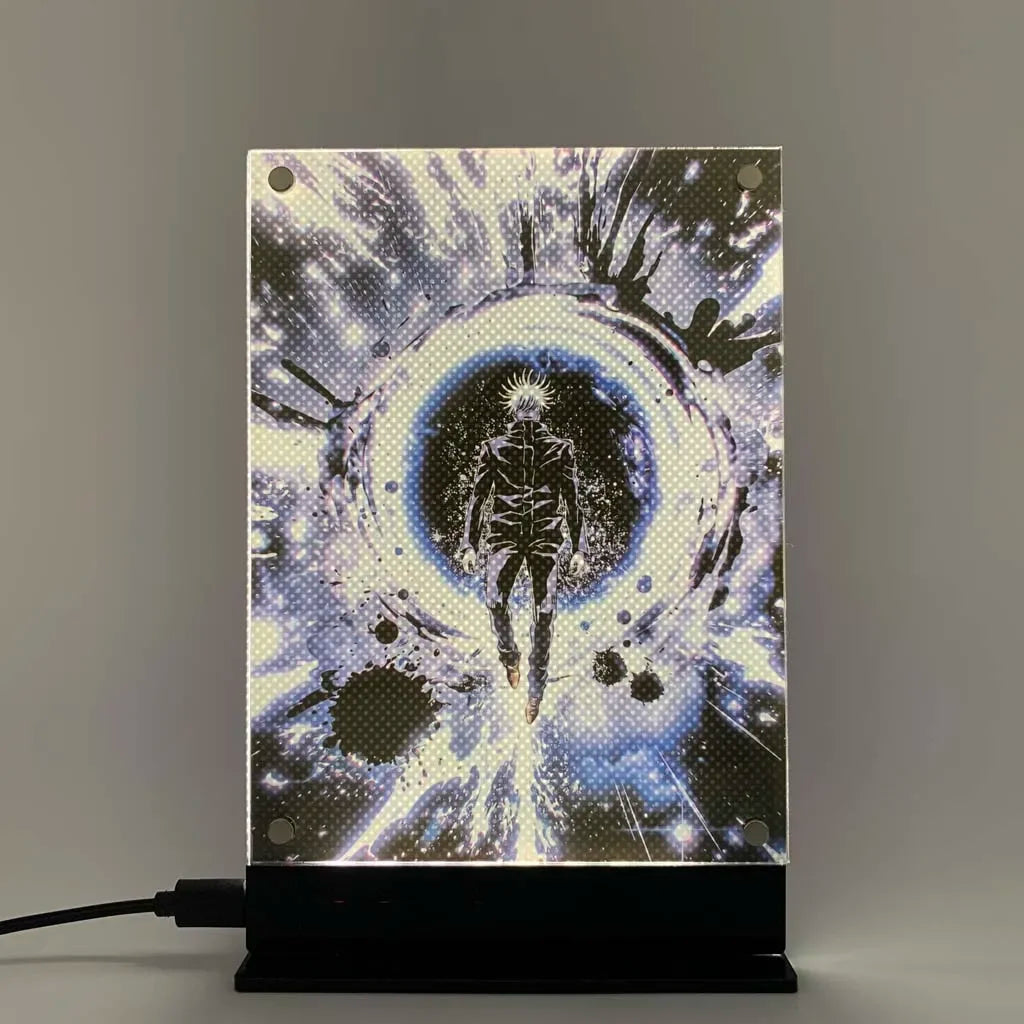 PCLP Led Backlit Poster Jujutsu Kaisen Anime Night Light for Bedroom Nightlight Game Room Deco Table Night Lamp Sign Satoru Gojo