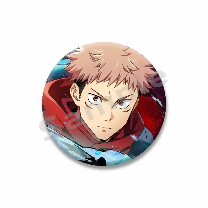 Anime Character Yuji Itadori Enamel Pins Tinplate Snap-in Brooches on Backpack Cartoon Cosplay Badge Accessories Jewelry Gifts