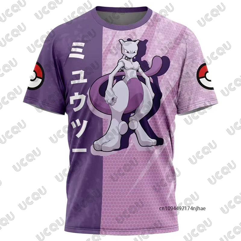 Summer New Pokémon Snorlax Cartoon Print Men's and Women‘s T Shirt Short-sleeved Sports Cosplay Tees Casual Oversized Kids Tops