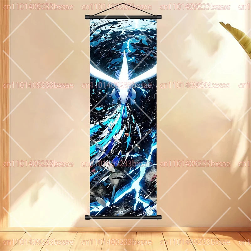 Anime Pokémon Gengar Charizard Kyogre Gyarados Mewtwo Rayquaza Cool Poster Hanging Scroll Painting Birthday Holiday Party Gift