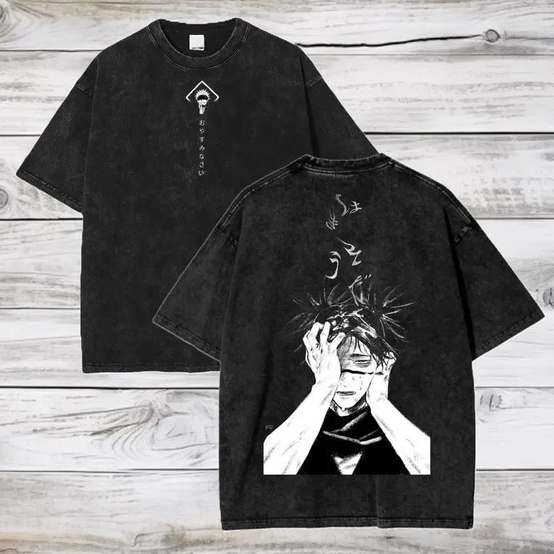 Gojo Satoru Jujutsu Kaisen T Shirt Men Women Tshirt Washed Cotton T-shirt Clothing Summer Short Sleeve  Tees Streetwear