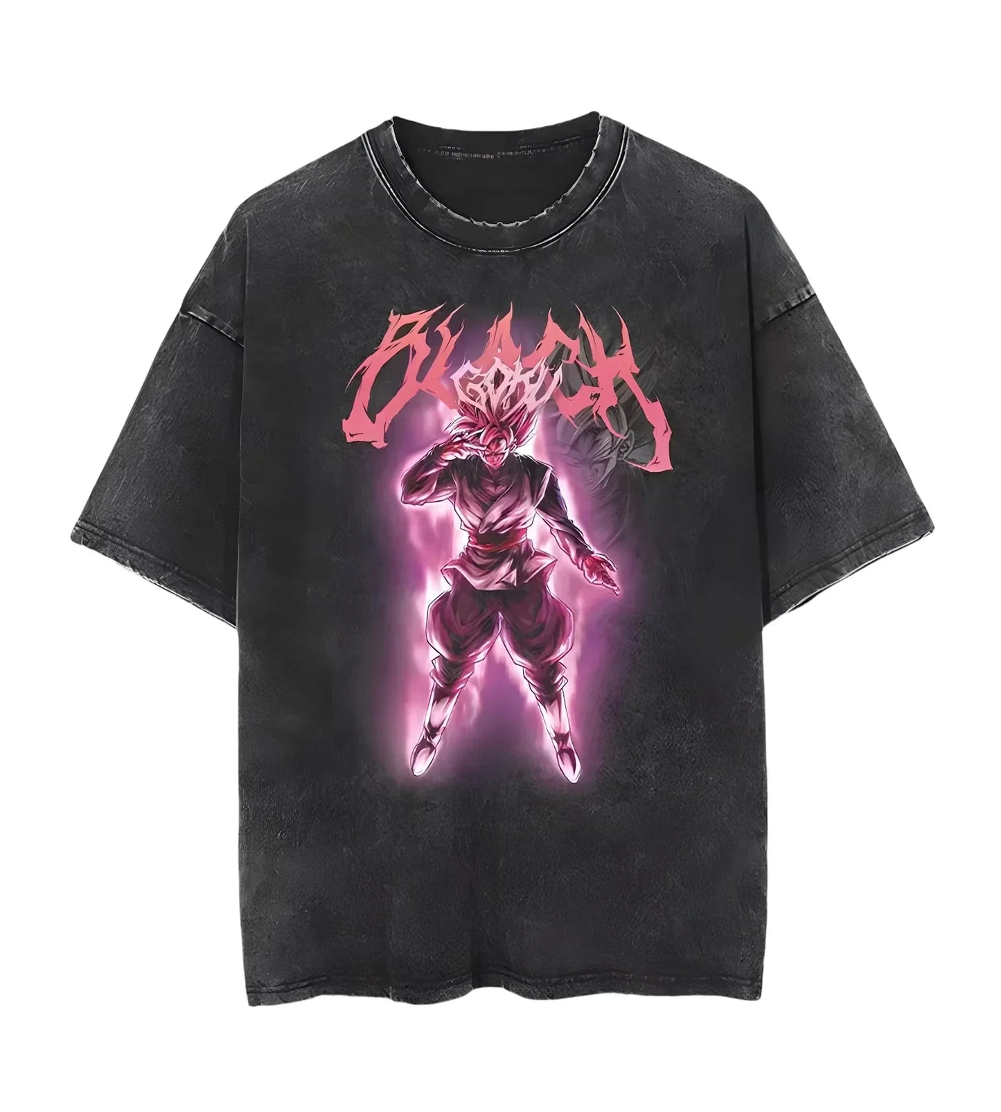 Anime Dragon Ball Z Vegeta Vintage Wash T-Shirt Short Sleeve Loose Sports Fitness T-Shirt Men's Harajuku Clothing Dragon Ball