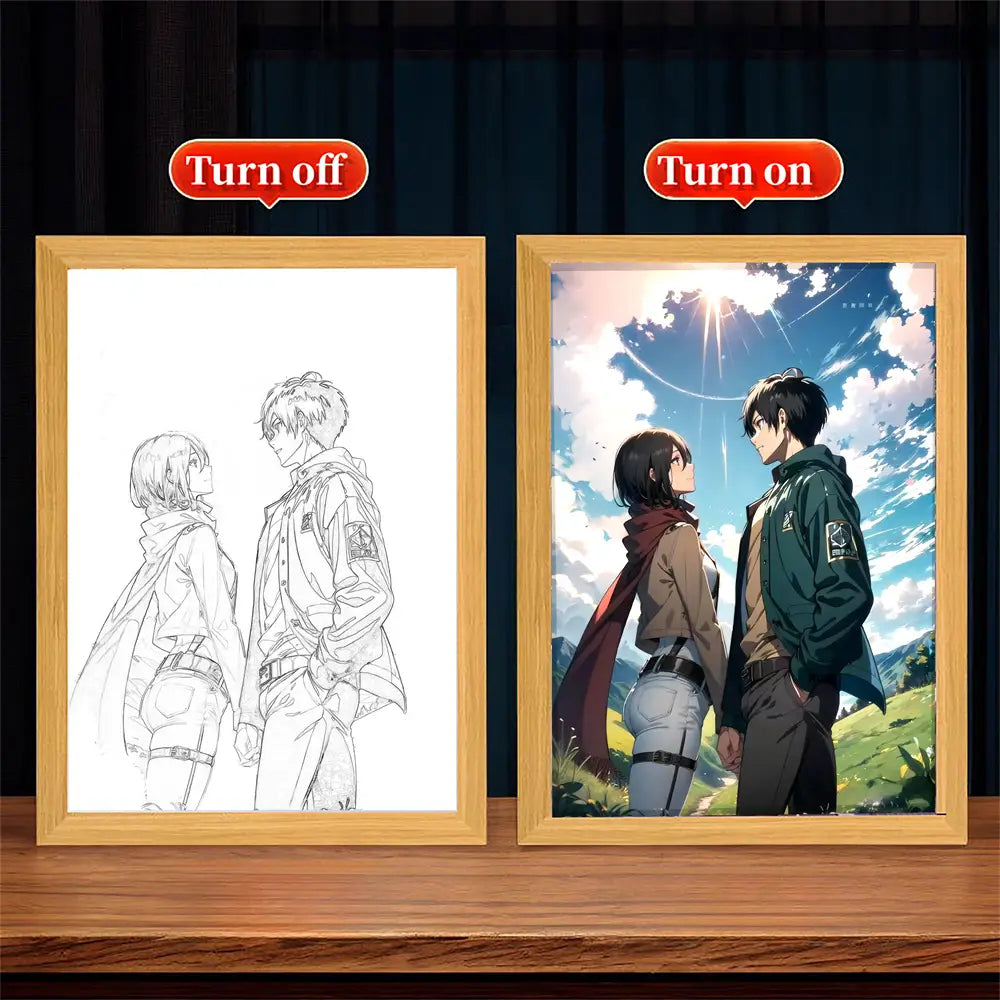 Attack on Titan Moonlight LED Photo Frame – Bedroom Decor