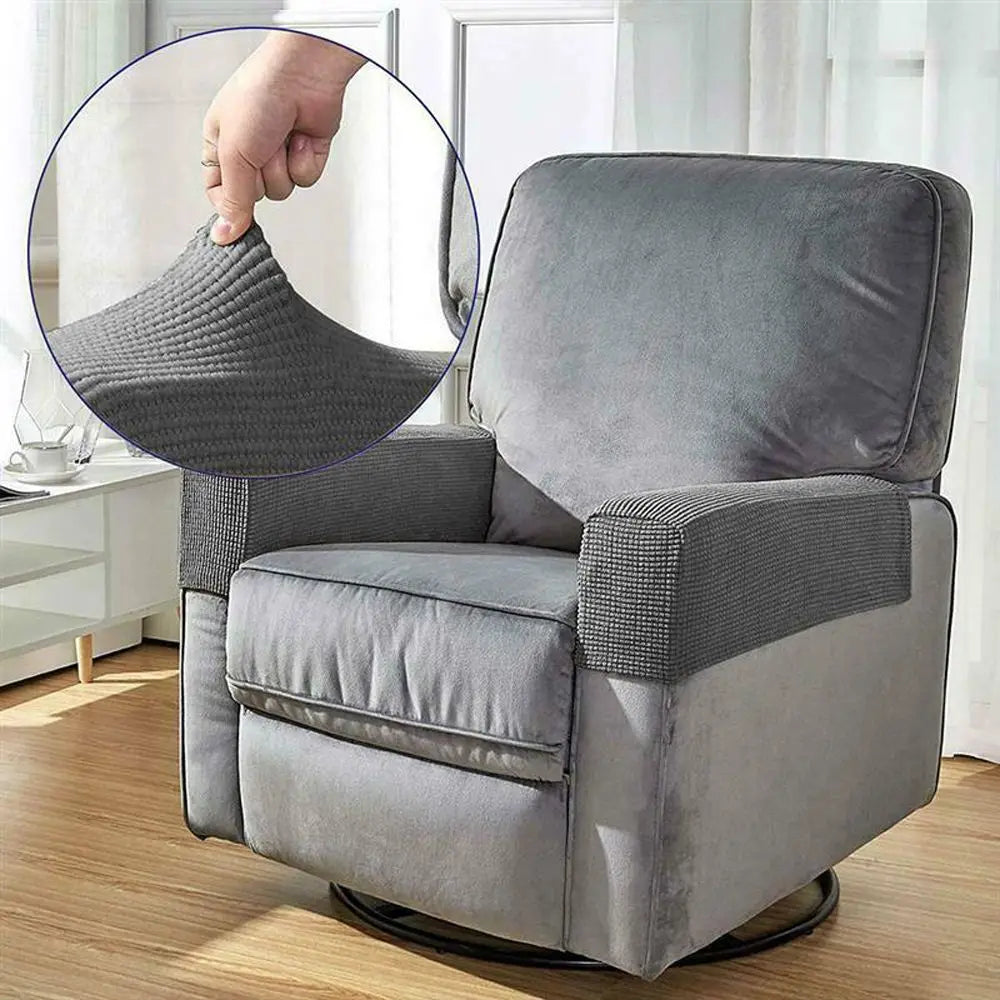 2PCS/SET Sofa Armrest Covers Fleece Premium Armrest Covers Stretchy Chair Sofa Couch Arm Protector Stretch to Fit