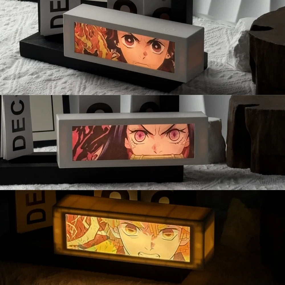 LED Classic Anime 3D  Lenticular Motion Anime Lightbox for Bedroom Decoration Lamp Anime Peripheral Friend Birthday Gifts