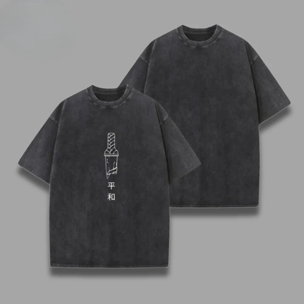 One Piece Skull Short Sleeve Tee Anime Washed Vintage Graphic T-Shirt Man Women Cosplay Casual Tops 2026 Summer Y2k Streetwear