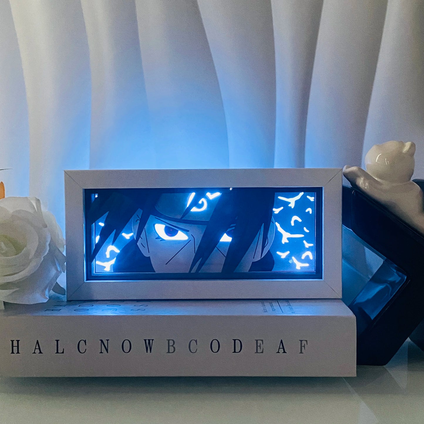 Anime Light Box Led Strip Lights Anime Eyes Shadow Box Picture Frame 3D Paper Carving Usb Table Lamp Mood Light Room Decor Gift
