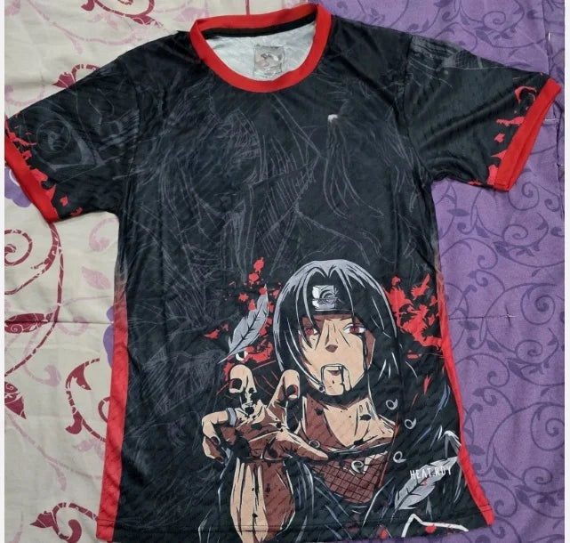 Summer 2026 Naruto Uchiha Weasel Themed Football Jersey-style 3D Print Breathable Quick-drying T-shirt Male and Female Top