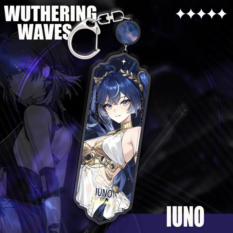 New Wuthering Waves Hiyuki Denia Aemeath Mornye Keychain Cartoon Anime Strip Pendant Keyring Backpack Jewelry Cute Gift