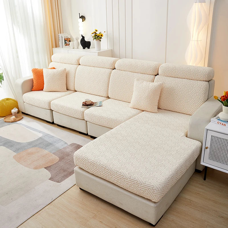 Thicken Sofa Seat Cushion Cover Jacquard Chair Cover Sofa Slipcover Stretch Adjustable Sofa Cover Pets Kids Furniture Protector