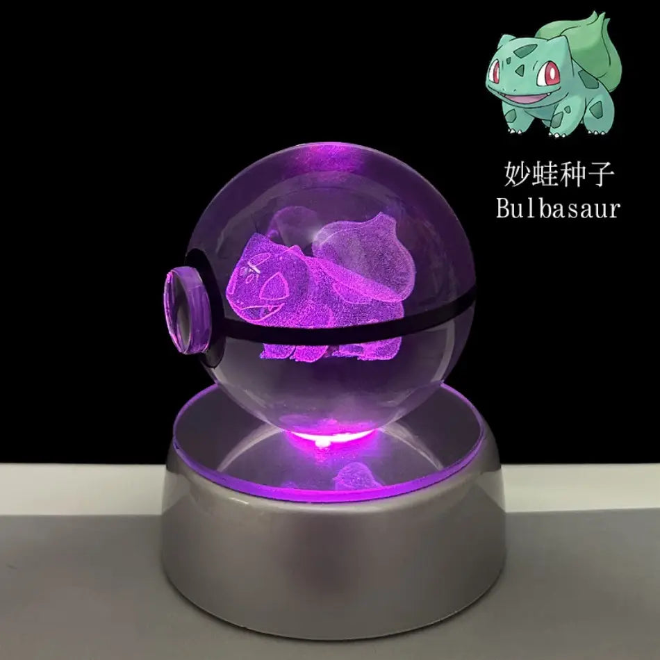 Pokemon Pokeball LED Night Light – 3D Crystal Ball