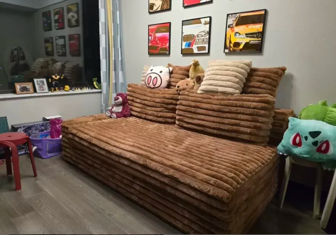 Design Filler Living Room Sofas European Beige Luxury Floor Compressed Sofas Puffs Recliner Modern Divani Soggiorno Furniture