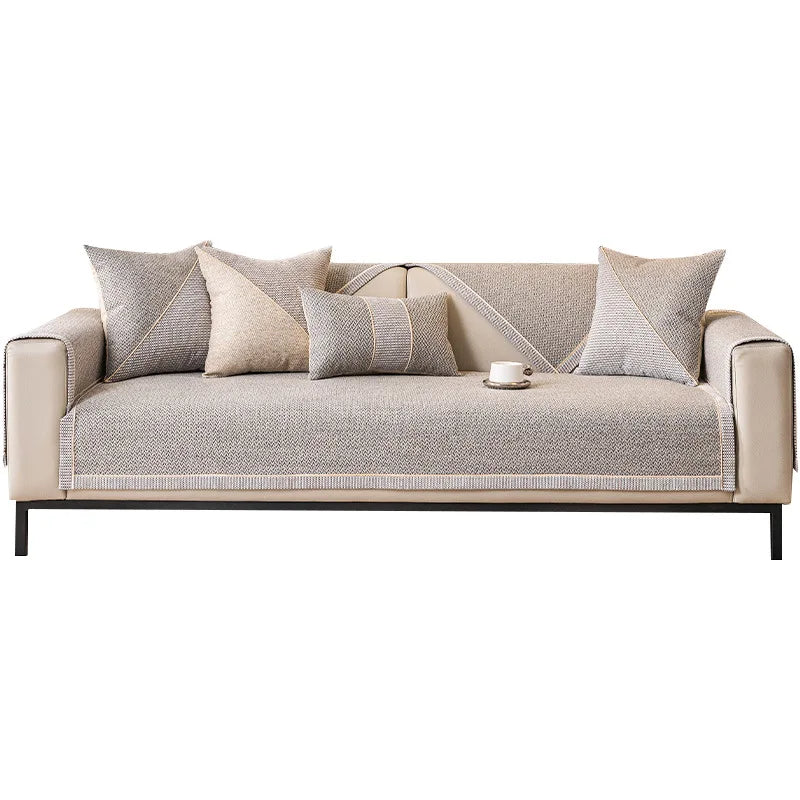 Linen Sofa Cushion for All Seasons Universal Non-slip Sofa Cover Cover New 2024 Backrest Cover Cloth Towel Woven Cotton