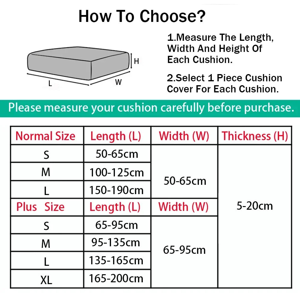 Anti-Dirt Velvet Sofa Cushion Slipcover Elastic Chair Seat Protector for Pets and Furniture Sofa Cover Living Room Bedroom Decor