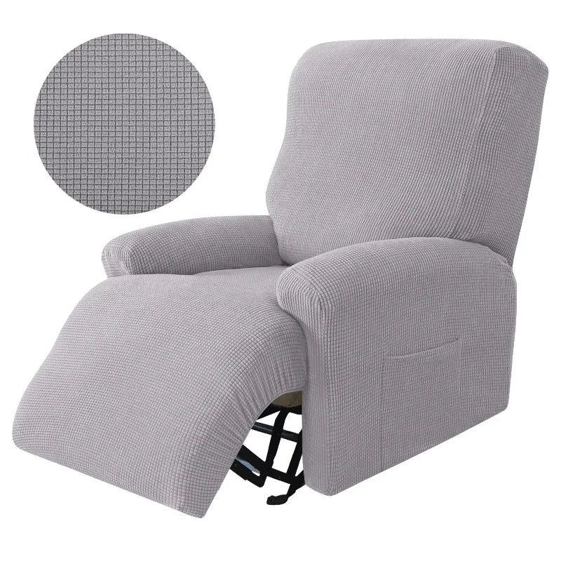 Recliner Sofa Cover Lazy Chair Solid Color Cushion Cover Stretch Spandex Couch Slipcovers Non Slip Armchair Slipcovers 4pcs/set