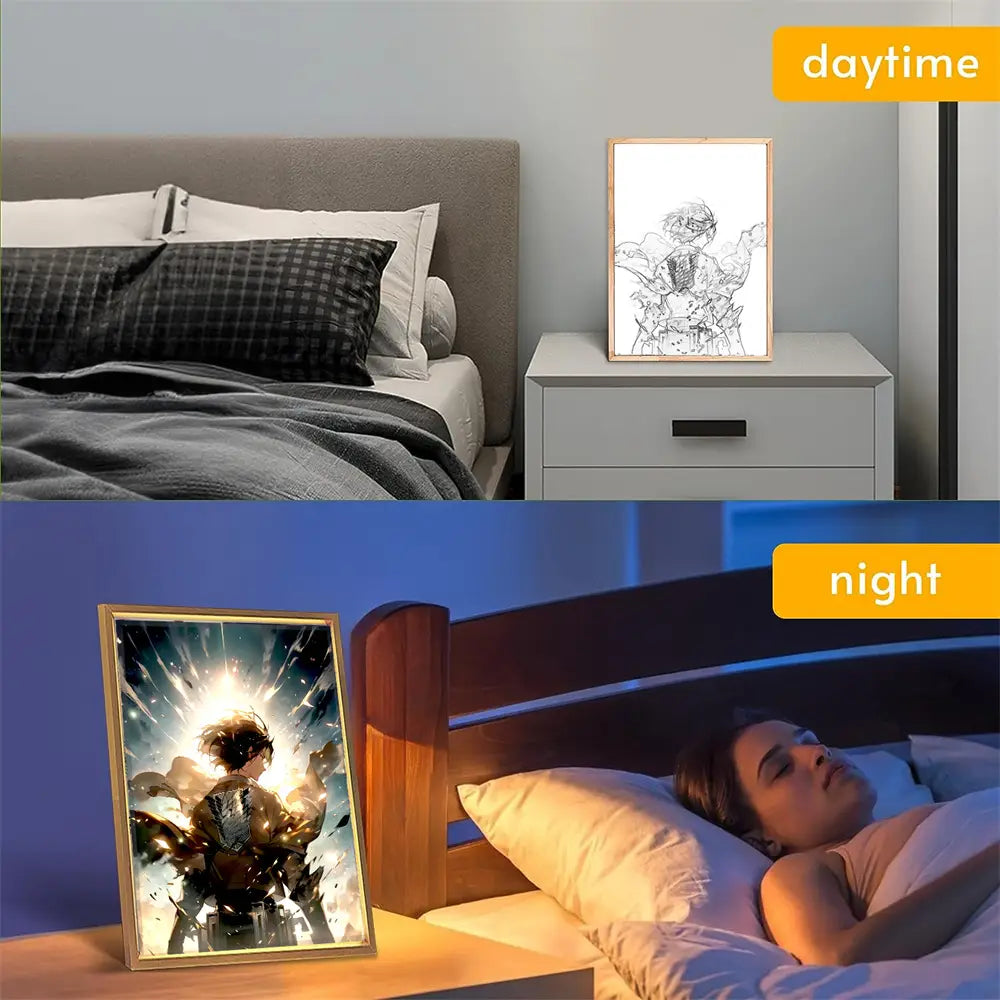 Attack on Titan Moonlight LED Photo Frame – Bedroom Decor
