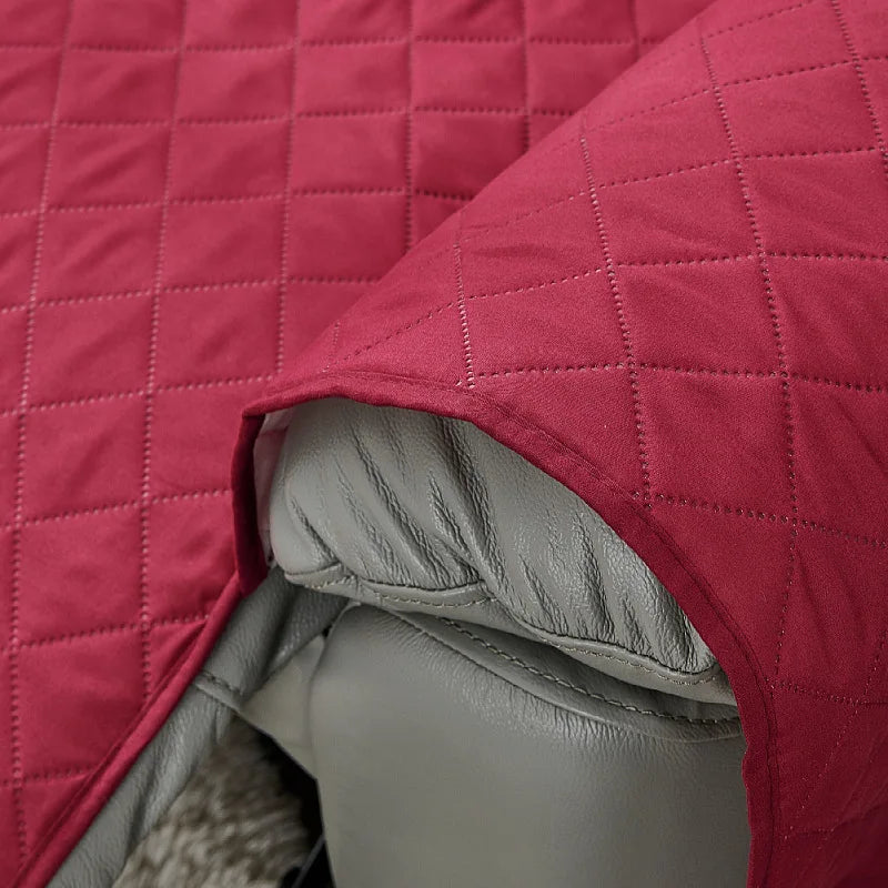 Anti-slip Recliner Chair Cover Solid Color Quilted Seat Slipcover Anti-wear Relax Armchair Coushion for Living Room Home