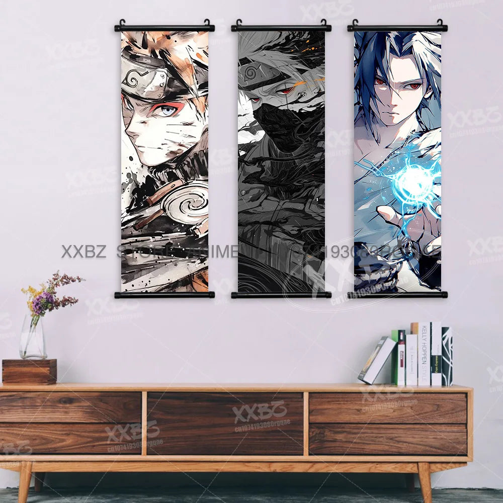Naruto Home Decoration Scrolls Picture Hyuga Hinata Anime Canvas Wall Art Interior Hanging Painting Uchiha Itachi Figures Poster