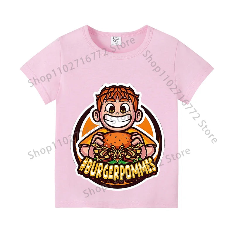 Burgerpommes Icrimax Kids T-shirt Children Clothes Boys Girls Cartoon Anime Graphic Print Clothing Fashion Cute Casual Tops Gift