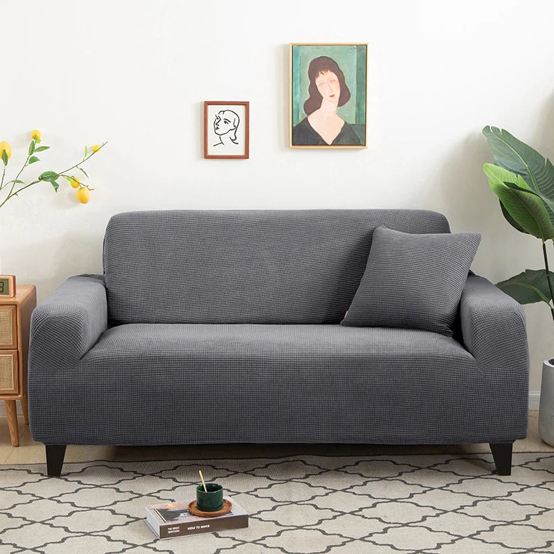 Sofa Cover Elastic For Living Room Home Jacquard Stretch  Slipcovers  Corner Couch Covers 1/2/3/4 Seater L Shape Free Shopping