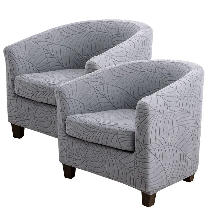 Leaves Jacquard Tub Chair Cover Anti-dirt Stretch Armchair Slipcover All-inclusive Single Club Sofa Cushion for Living Room