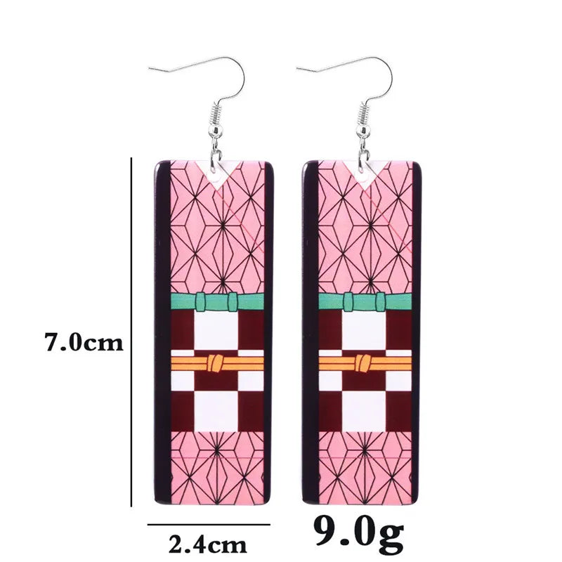 Creative Anime Acrylic Earrings For Women Demon Layer Butterfly Tanjiro Ear Drop Trendy Fans Cosplayer Jewelry Accessories Gifts