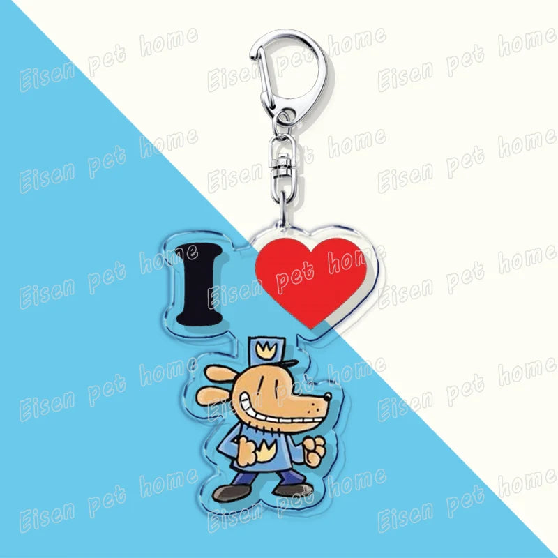 Popular Cartoon Dog Man and Cat Keychain for Accessories Bag Key Chain Ring Jewelry Fans Cute Anime Gifts Kids Children Keychain
