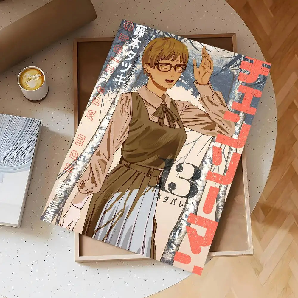 Anime Chainsaw Man Poster Self-adhesive Wall Mural Art Waterproof Sticker For Bar Room Decor High Quality Print Gift