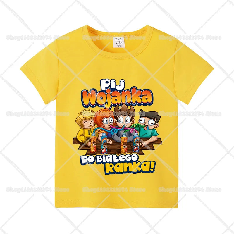 Wojans Team T-shirt Anime Round Neck Tee Children Short Sleeve Clothing Summer Cotton Tshirts Boys Girls T-shirts Birthday Gift