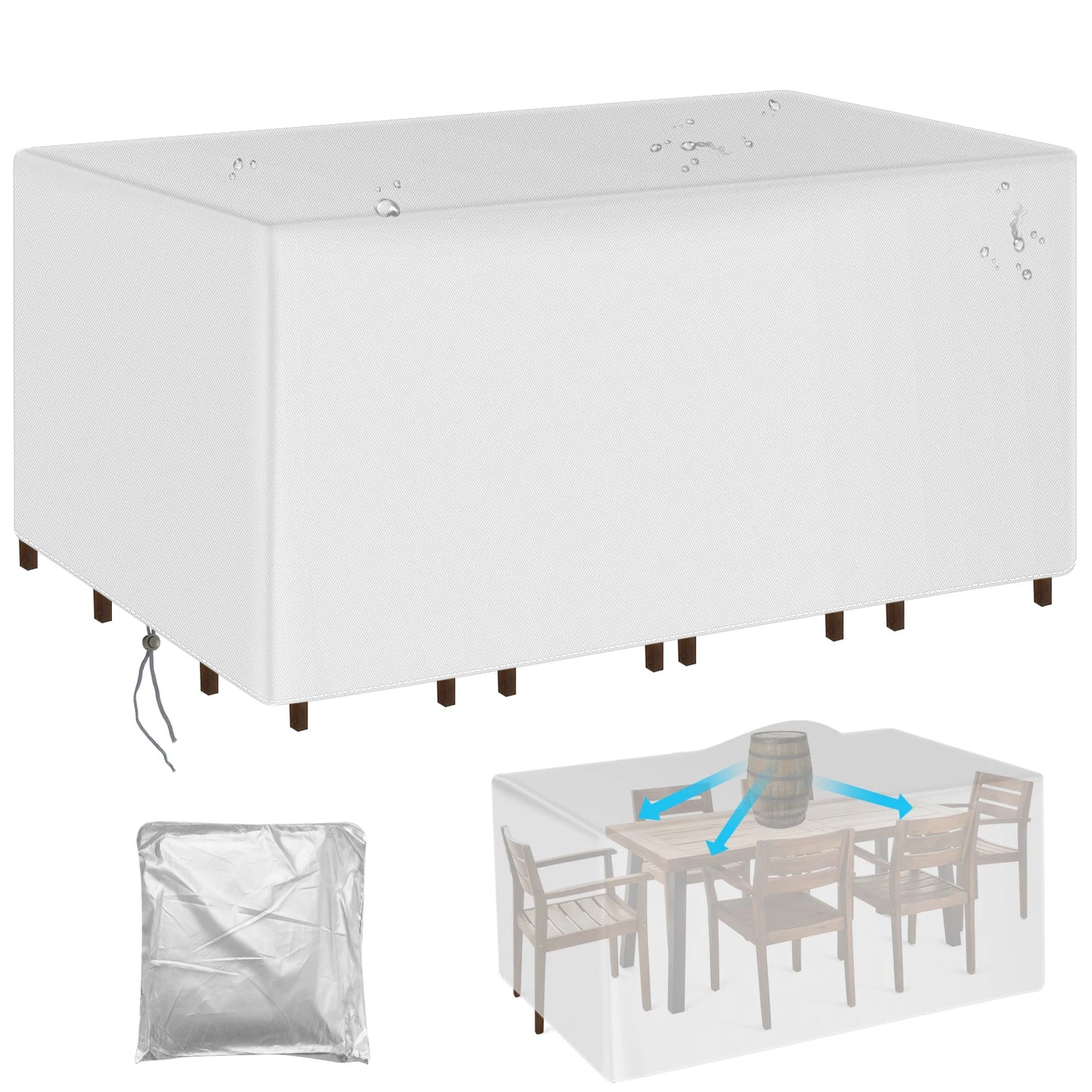210D Outdoor Furniture Cover Waterproof Terrace Garden Cover Rain And Snow Table Sofa Chair Protective Cover Dust Cover