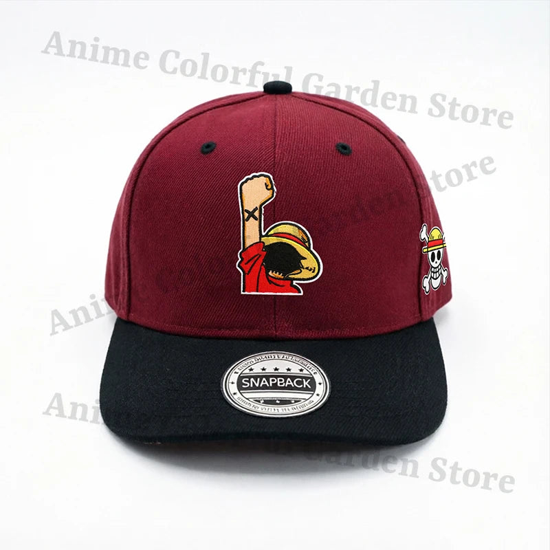 One Piece Embroidery Baseball Cap for Men Women Anime Cartoon Hip Hop Flat Caps Male Female Summer Fashion Sunshade Hats Gifts